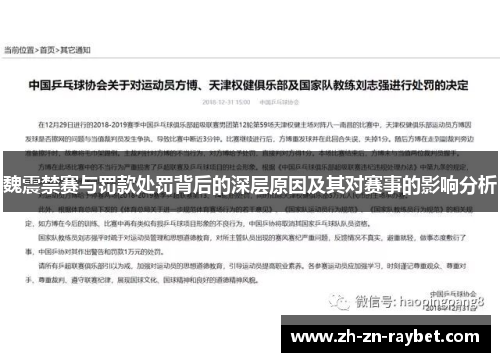 魏震禁赛与罚款处罚背后的深层原因及其对赛事的影响分析 魏震禁赛与罚款处罚背后的深层原因及其对赛事的影响分析